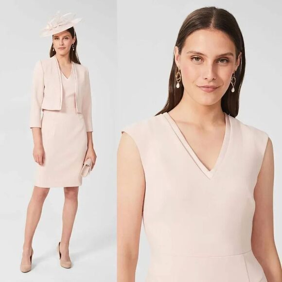 HOBBS LONDON FRIDA V NECK SHIFT DRESS 10 NWT $395, Soldout - Picture 2 of 8